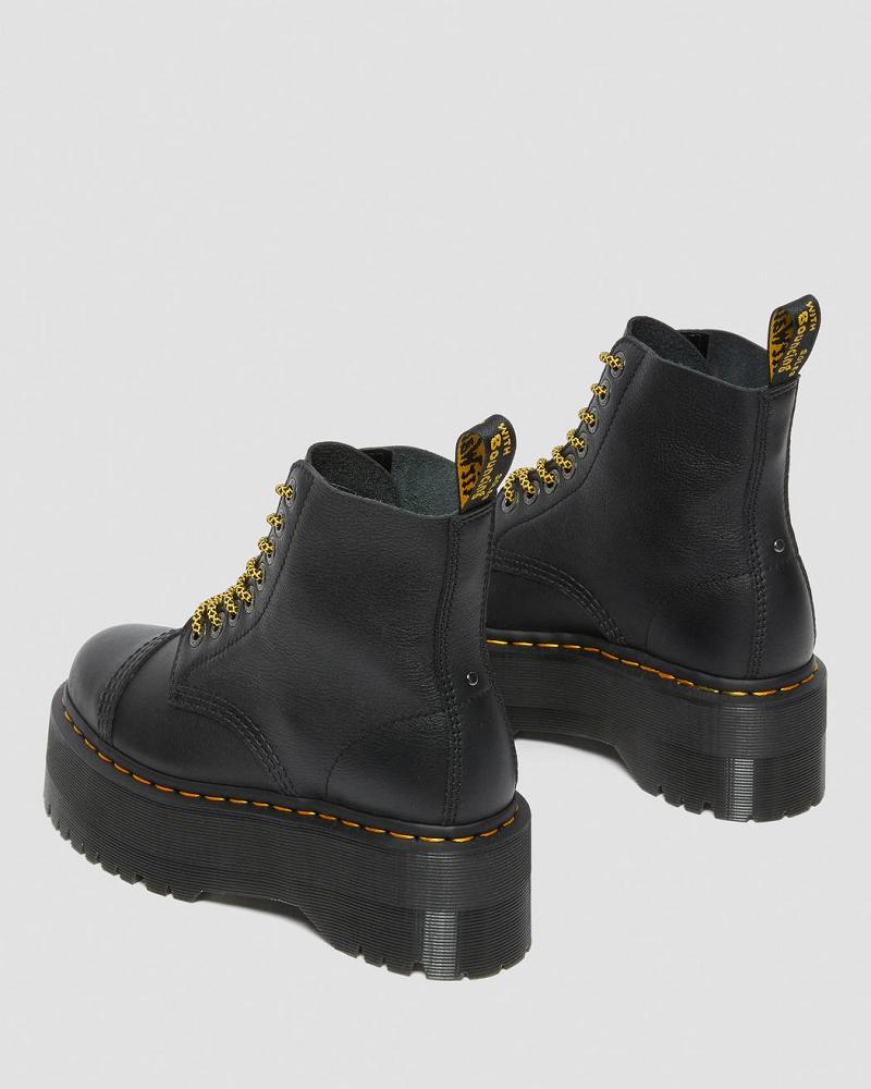 Dr Martens Sinclair Max Pisa Læder Platform Støvler Dame Sort | DK 256JPQ